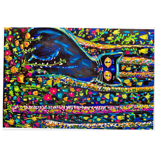 Cat in the Garden — Colorful Art Jigsaw Puzzle with Tin