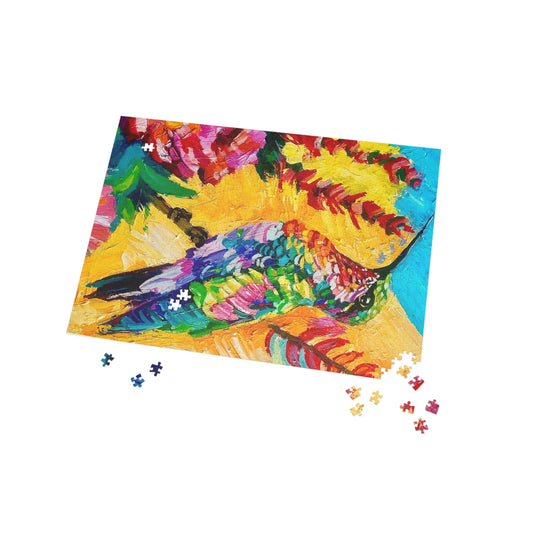 Colorful Hummingbird Puzzle — Vibrant Tropical Bird Jigsaw (96–1000 Pieces)